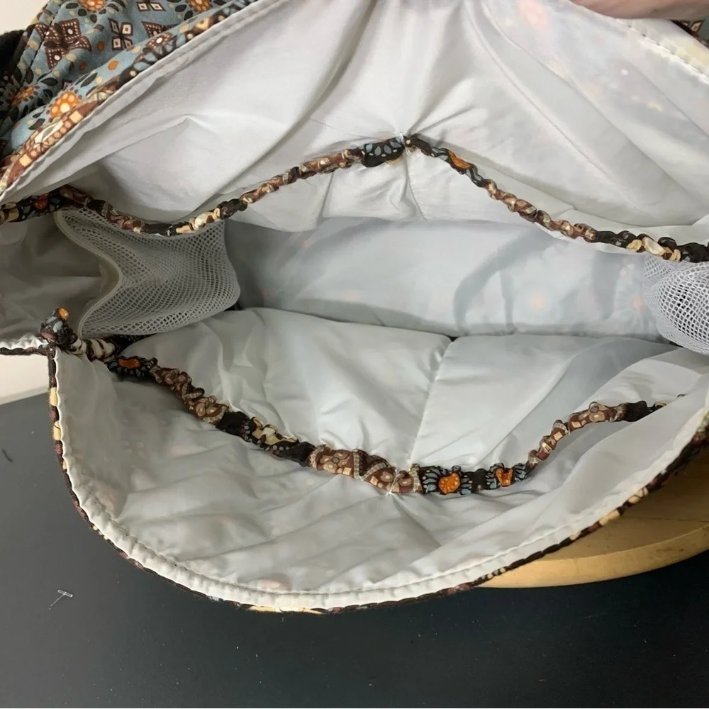 Vera Bradley Crossbody Baby Diaper Messenger Floral Travel Bag Brown Ajust Strap - Picture 8 of 13